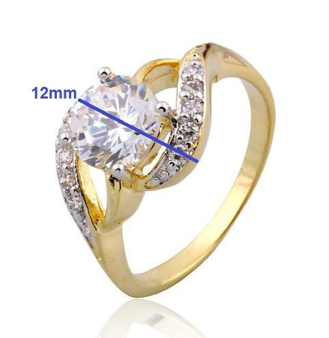 Gouden ring - 14 karaats - Bicolor - Zirkonia - Maat 20 - Juwelier Marleen Peters Deventer