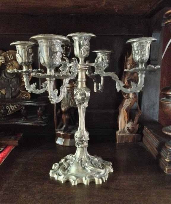 Relaxdays kandelaar antiek - kaarsenstandaard - kaarsenhouder - vintage