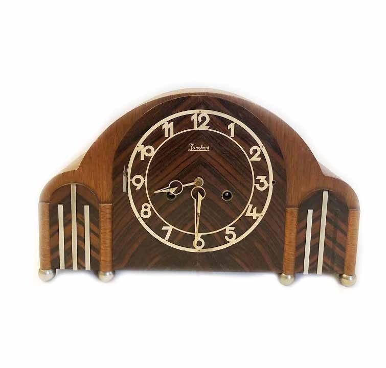 Junghans pendule klok vintage / retro grote tafelklok hout voor decoratie of voor of voor de hobby, klussen - Tafelklokken