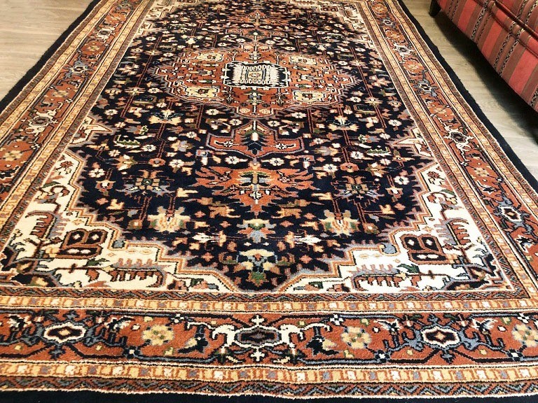 mooi Lam nooit Handgeknoopt perzisch tapijt / oosters vloerkleed vintage / retro klassiek  300x200 cm - blauw / donkerblauw - Tapijten / Vloerkleden - Westenhof