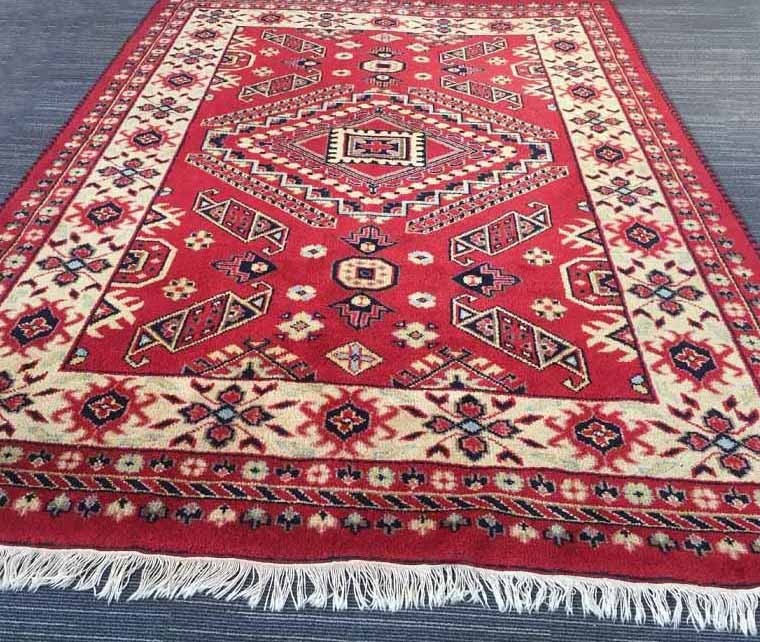 kloof Vooruit Rubriek Handgeknoopt vintage kazak oosters/perzisch tapijt/vloerkleed wol, 260x175  cm - Rood - Tapijten / Vloerkleden - Westenhof