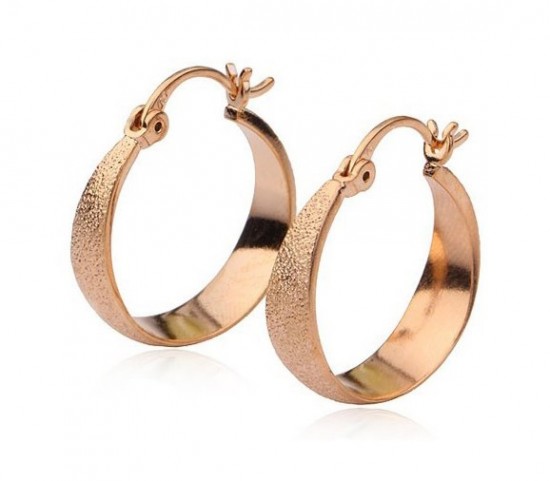 rose  creolen oorbellen