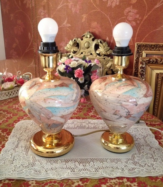 2 lampen bloem goud 5