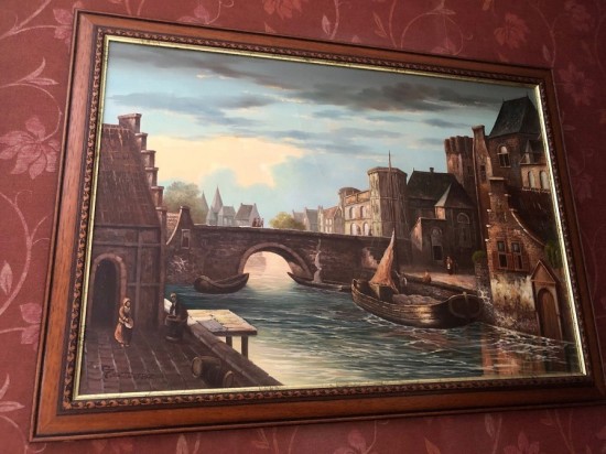 Ds1017  schilderij oude stad 1