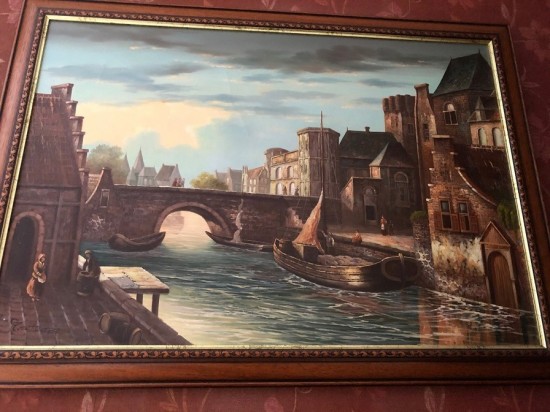 Ds1017  schilderij oude stad 3