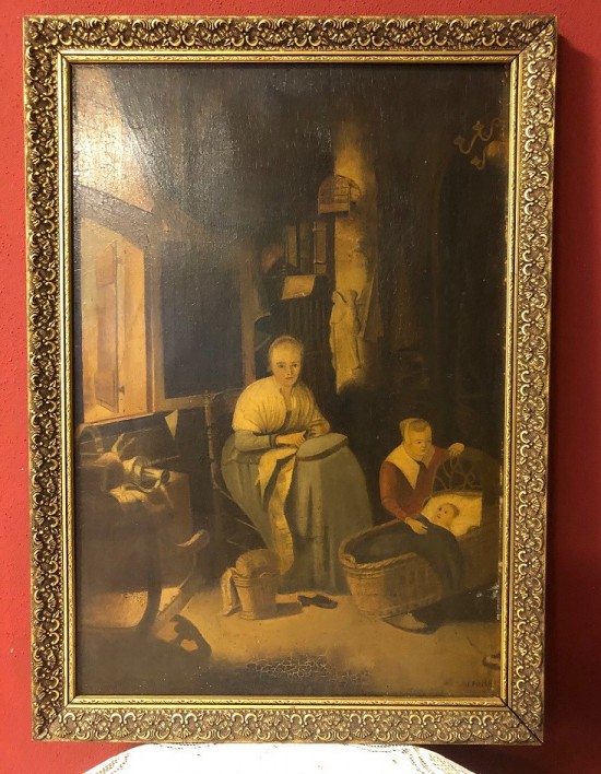 Ds1032 oude kust schilderij antiek 1