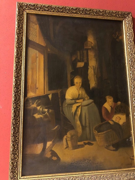 Ds1032 oude kust schilderij antiek 10