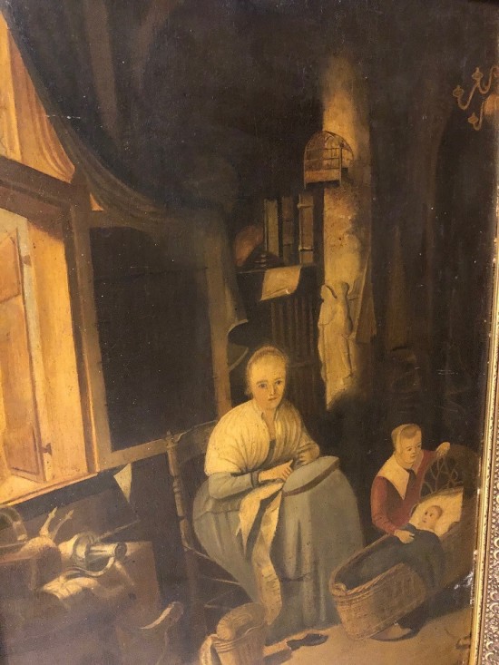 Ds1032 oude kust schilderij antiek 7