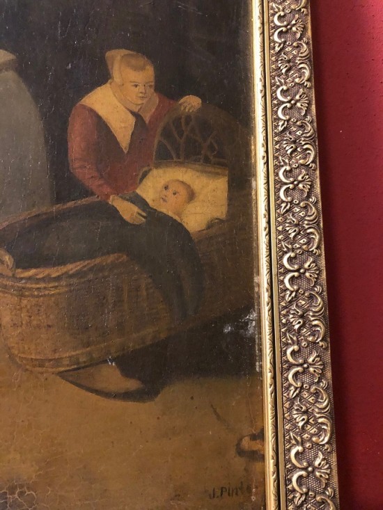 Ds1032 oude kust schilderij antiek 8