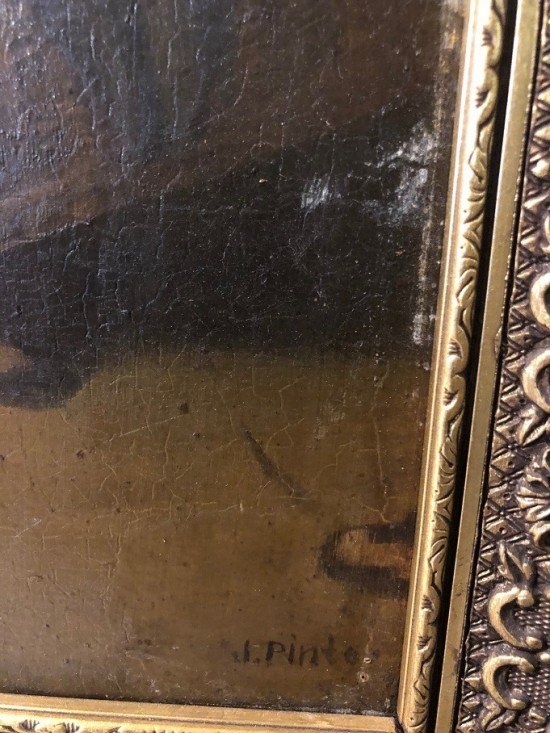 Ds1032 oude kust schilderij antiek 9