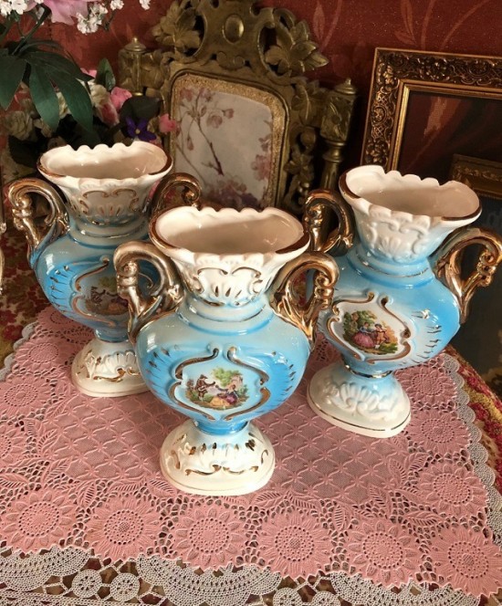 Dv p5013  brocante barok porseleinenvazen 12