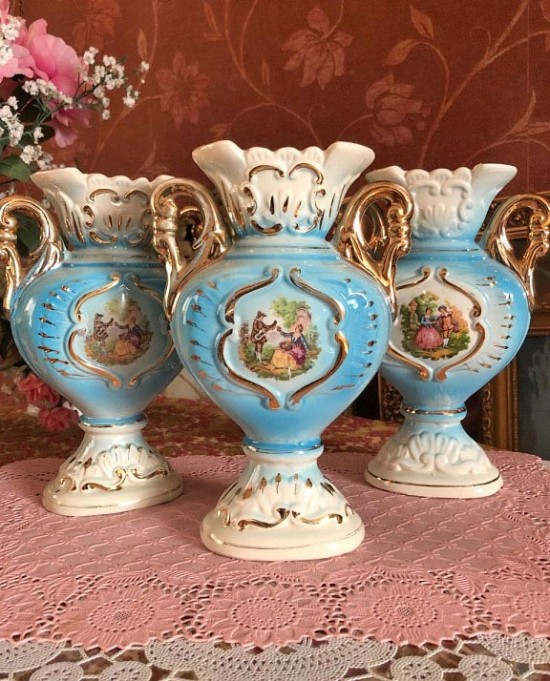 Dv p5013  brocante barok porseleinenvazen 7