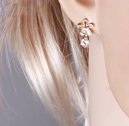 Gmj6440 bloem gouden oorbellen