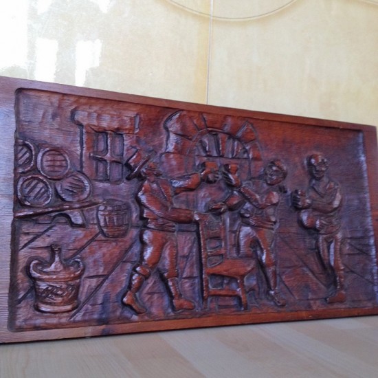 Houtsnijwerk wandbord 4