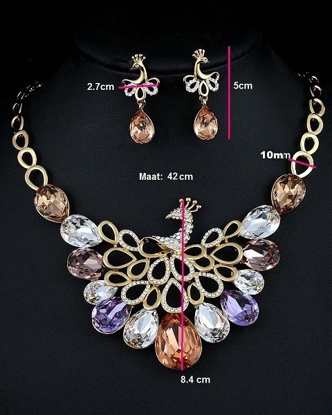 Juwelier set 1002 ketting  oorbellen