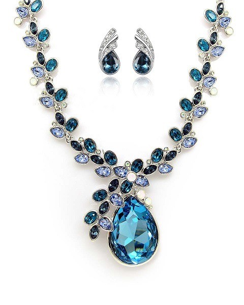 Juwelier set kristal blauw 1