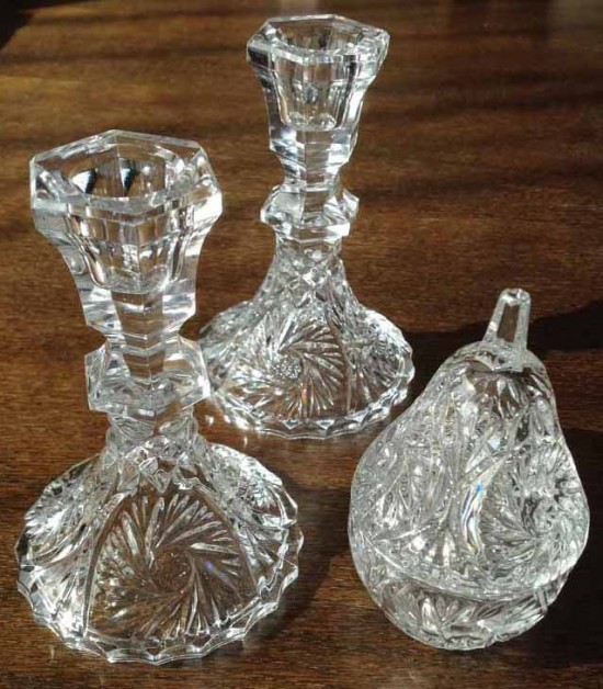 Kristallen kandelaar en pot 2