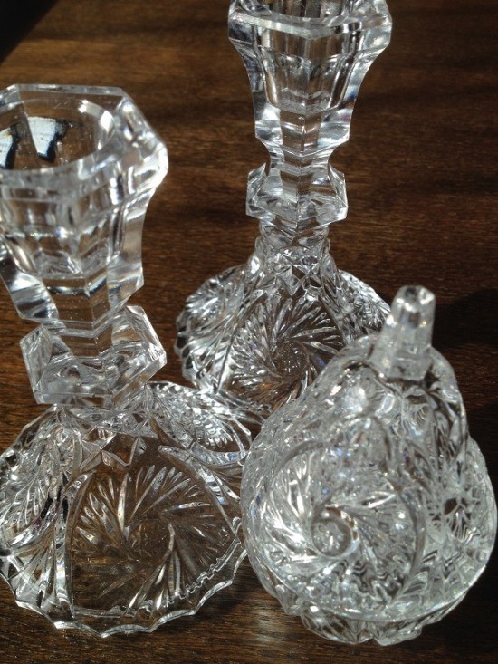 Kristallen kandelaar en pot 4