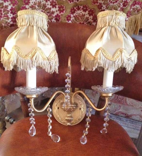 Kristallen wandlamp 2 lampenkap 1