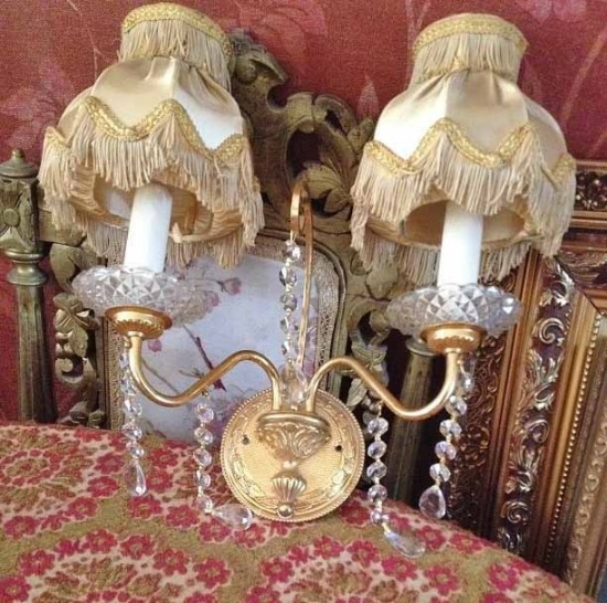 Kristallen wandlamp 2 lampenkap 4