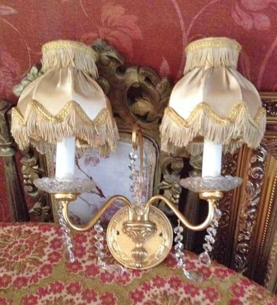 Kristallen wandlamp 2 lampenkap 5