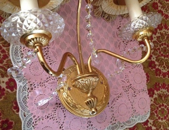 Kristallen wandlamp 2 lampenkap 6