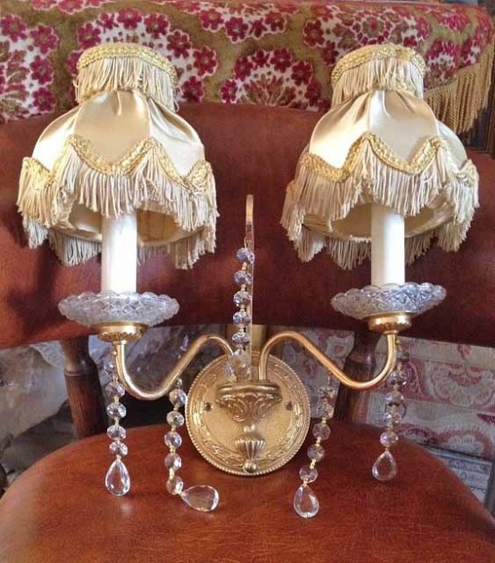 Kristallen wandlamp 2 lampenkap 8