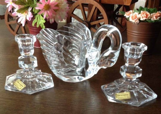 Kristallen zwaan en kandelaar 1