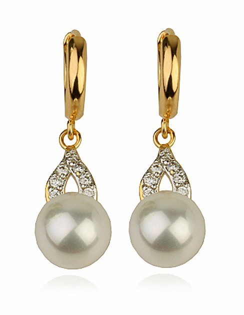 Od2024 oorbellen met parel hanger goud