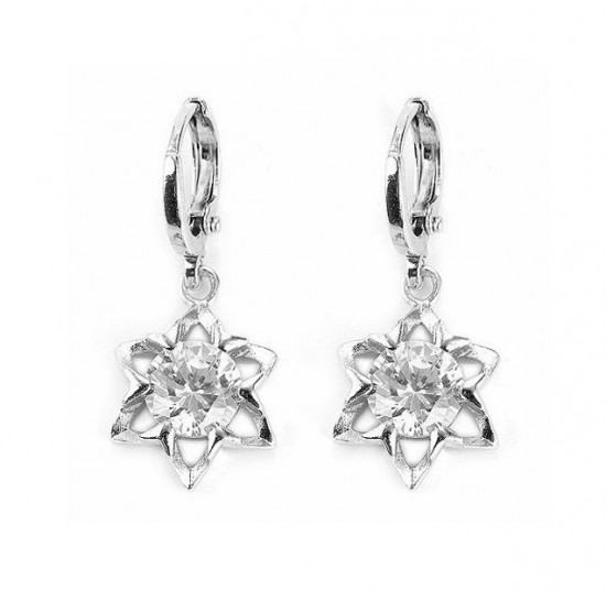 Od2025 oorbellen hangers ster witgoud