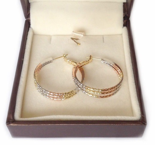 Od2037 14k tricolor oorringen 5