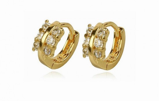 Odg6822 gouden oorbellen creolen met zirkonia