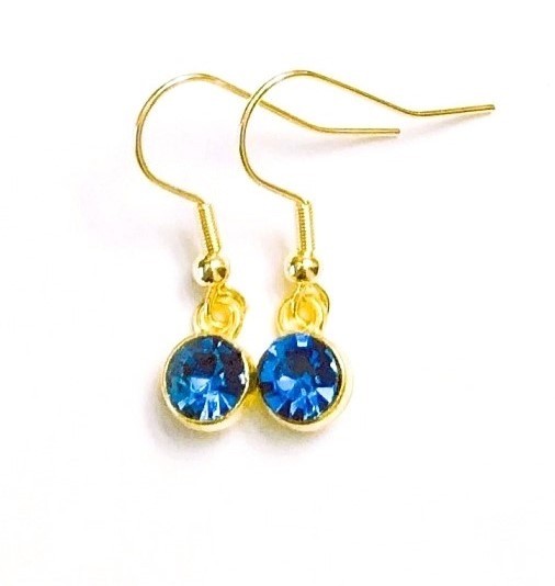 Oh 14k1011 goud blauw  kristal