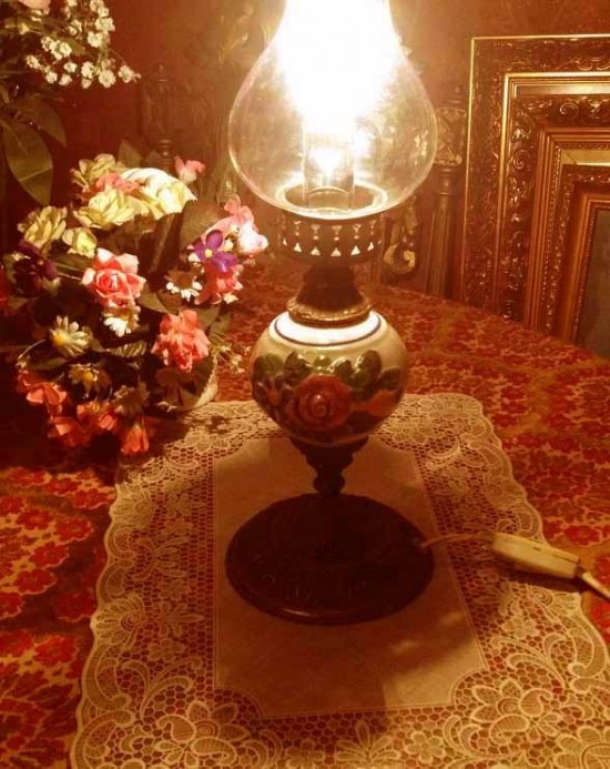 Olie tafellamp antiek italiaans 1