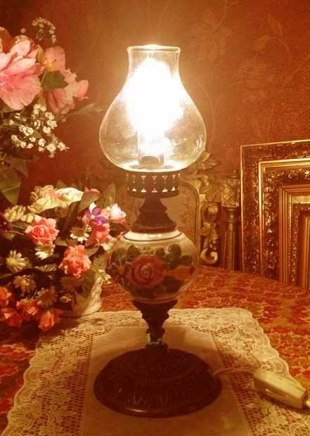 Olie tafellamp antiek italiaans 2