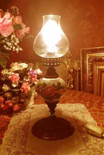 Olie tafellamp antiek italiaans 3