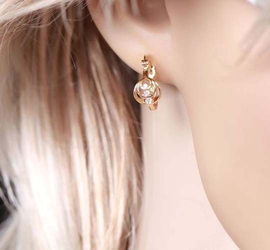 Oorbellen 18k goudverguld met zirkonia  id od2022 2