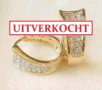 Oorbellen goud zirkonia   creolen