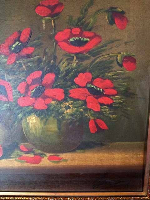 Oud schilderij bloemen en fruit 4