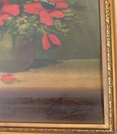 Oud schilderij bloemen en fruit 9