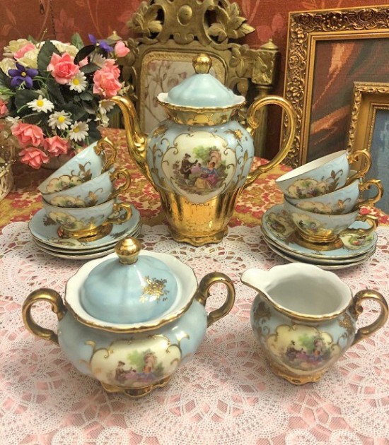 Sc1036 servies set  groen 6
