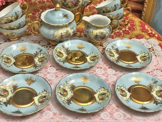 Sc1036 servies set  groen 8