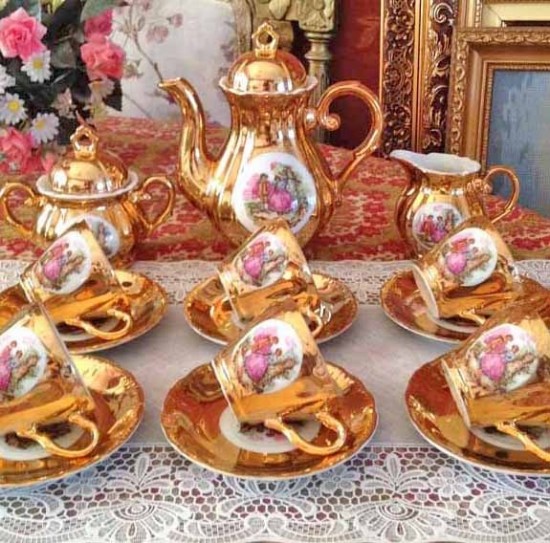 Servies compleet goud 1