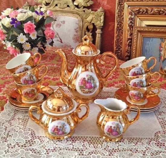 Servies compleet goud 4