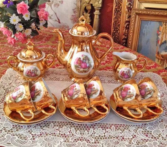 Servies compleet goud 5