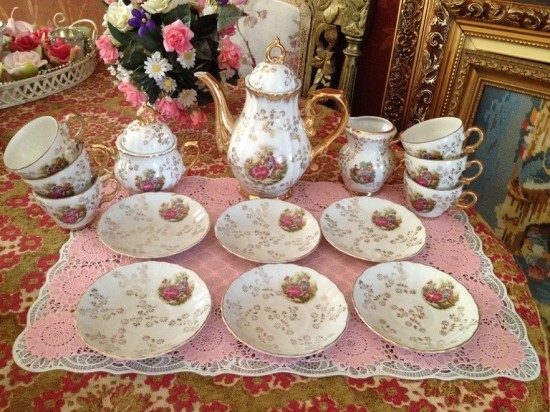 Servies compleet wit goud dresden 8