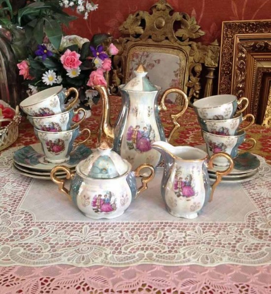 Servies groene set  6