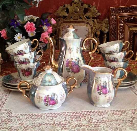 Servies groene set  8