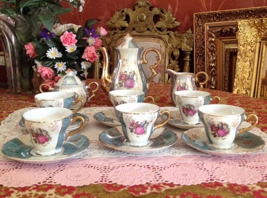 Servies groene set  9 0