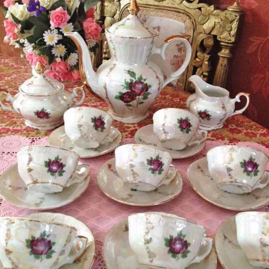Servies wit parelmoer 2